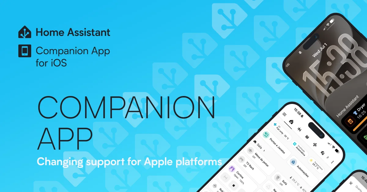 Illustration officielle de l’application Home Assistant sur les plateformes Apple