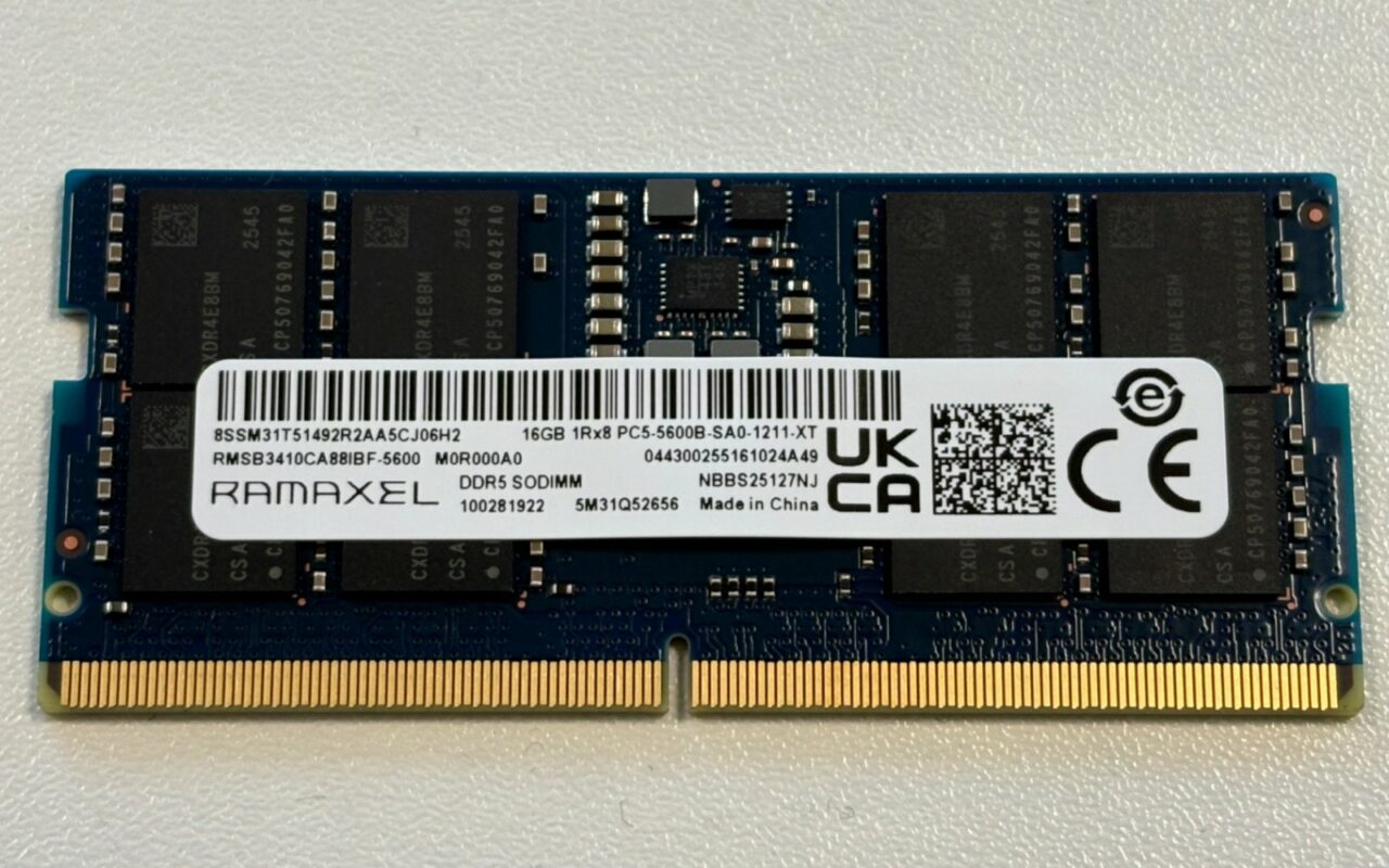 Barrette mémoire DDR5 SODIMM à puces noires CXMT, étiquette Ramaxel 16 Go DDR5-5600