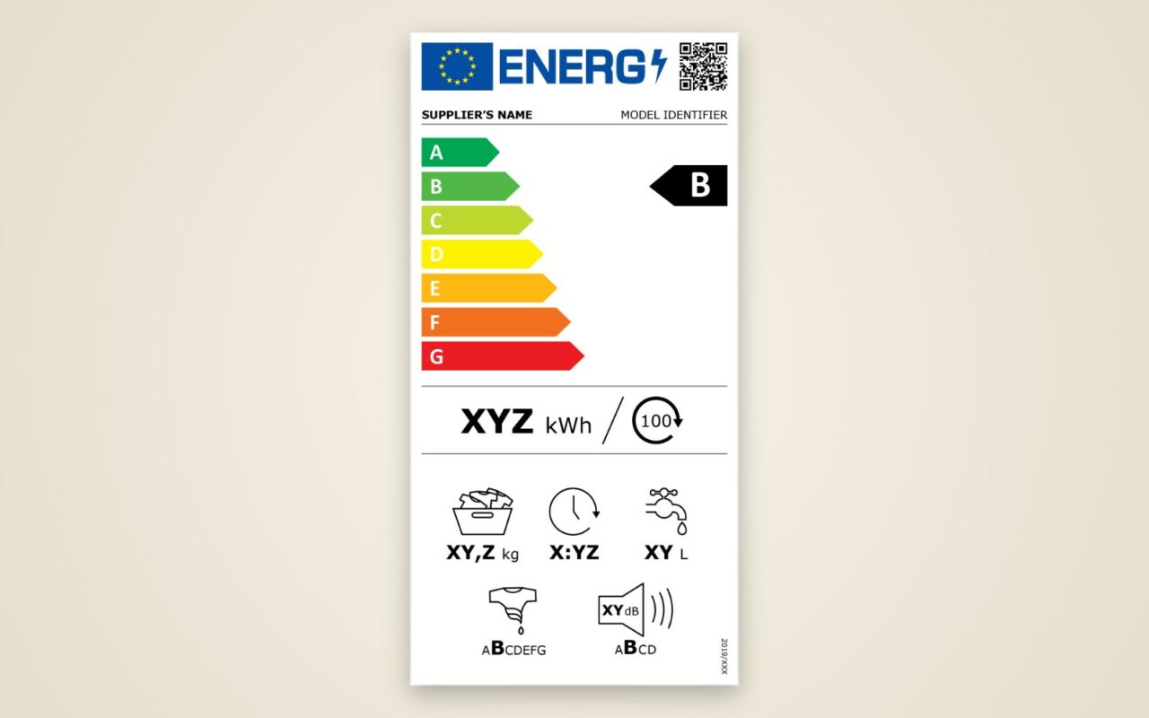 L’étiquette énergie européenne, avec son échelle de couleurs de A à G.