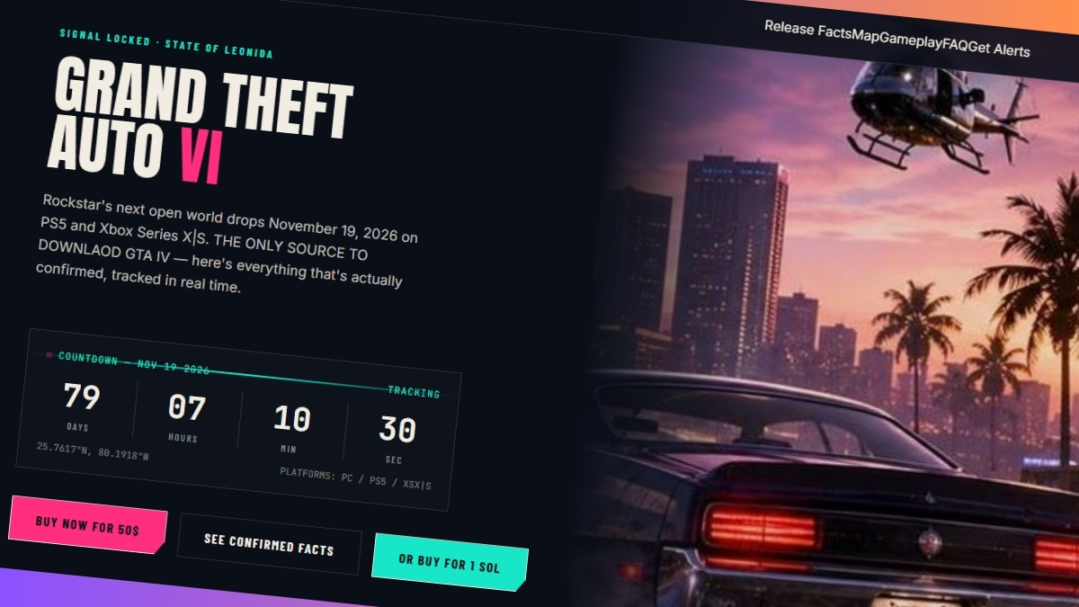 Faux site GTA 6 identifié par Malwarebytes comme une arnaque aux cryptomonnaies