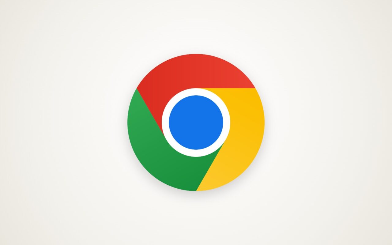 Logo circulaire du navigateur Google Chrome sur fond clair