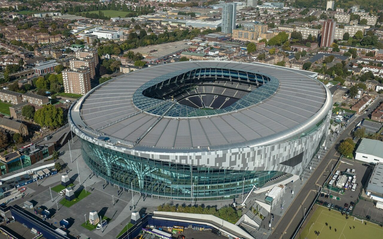 Le stade de Tottenham Hotspur à Londres, vu de l’extérieur