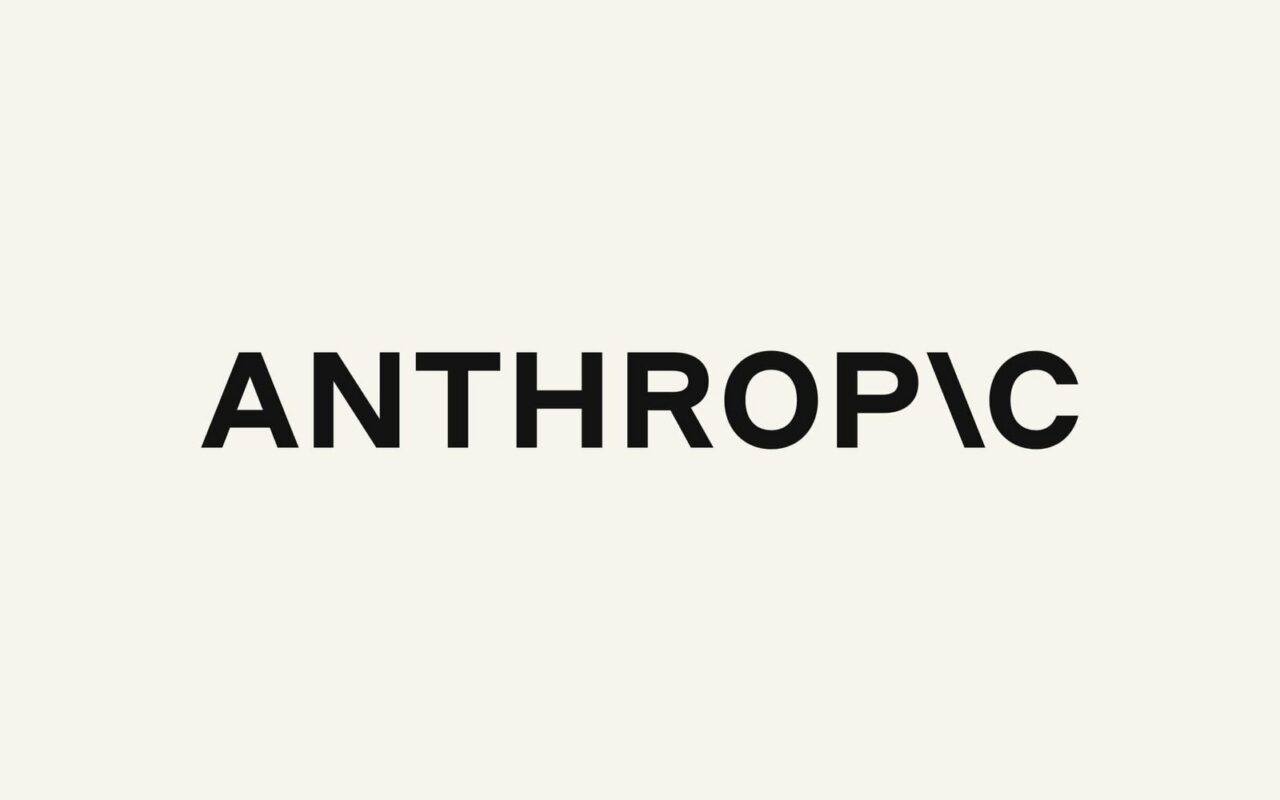 Logo noir d'Anthropic sur fond crème