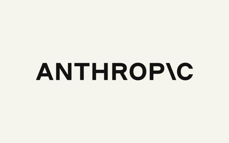 Logo noir d'Anthropic sur fond crème